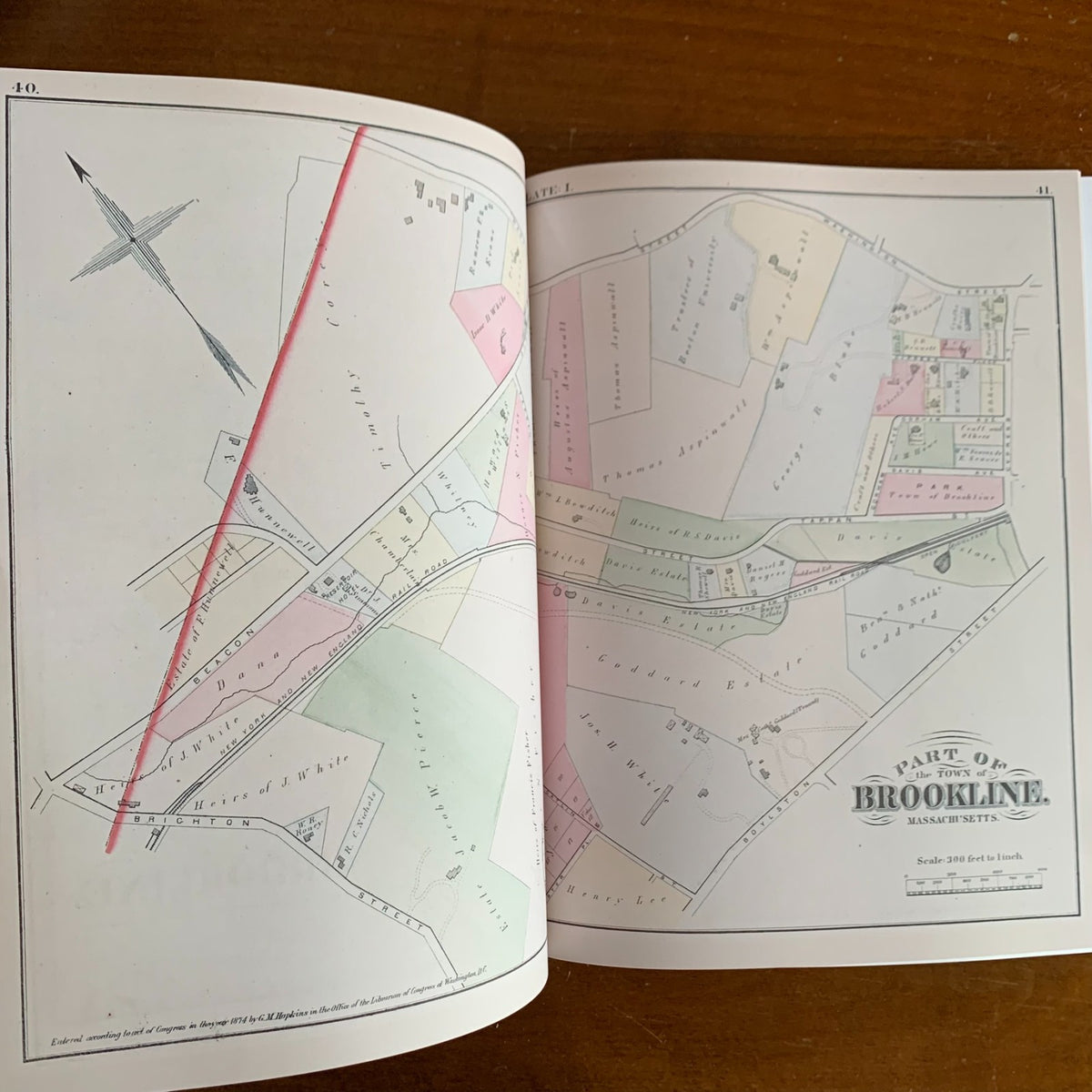 1874 Atlas of the Town of Brookline, Massachusetts