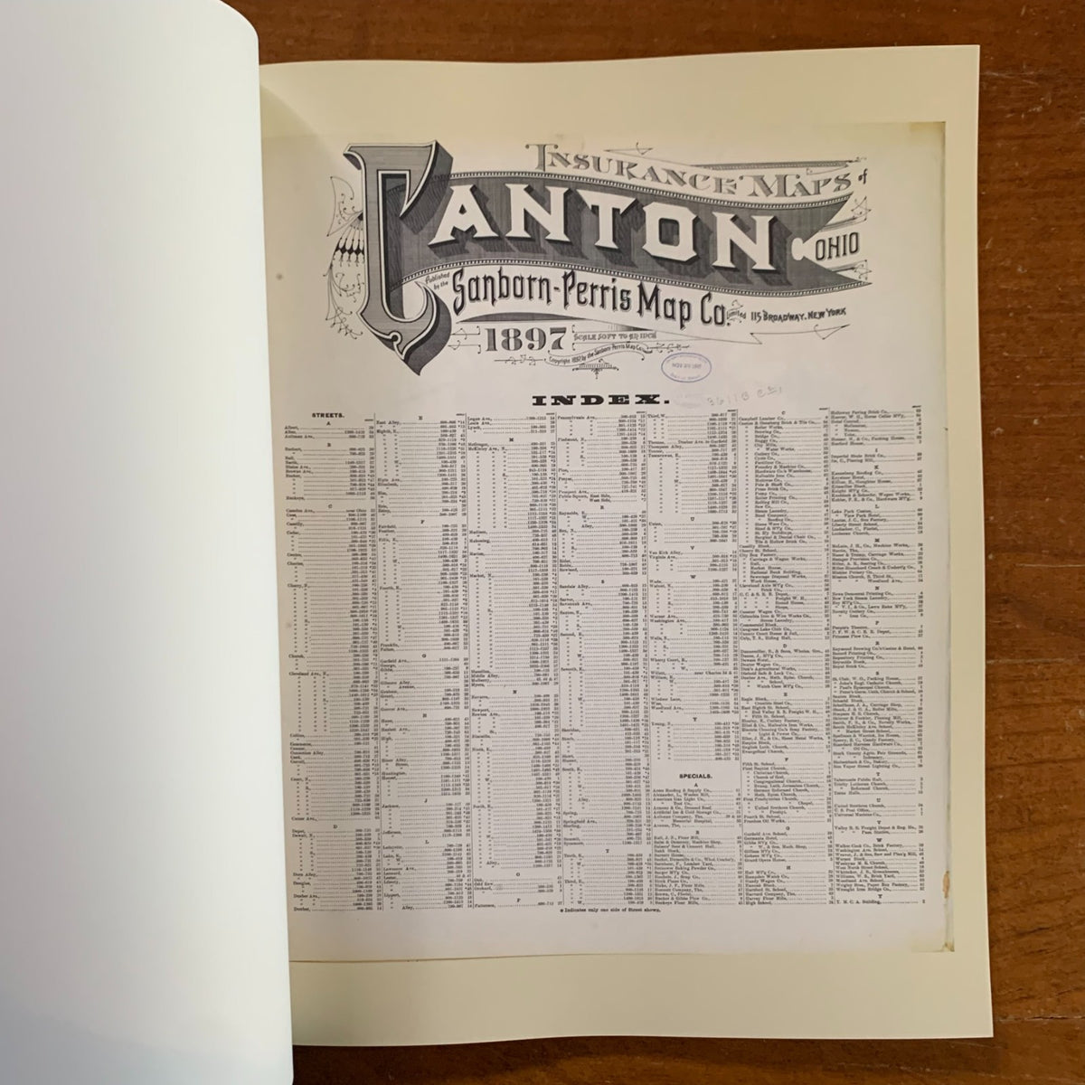 1897 Canton, Ohio Fire Insurance Maps and Atlas