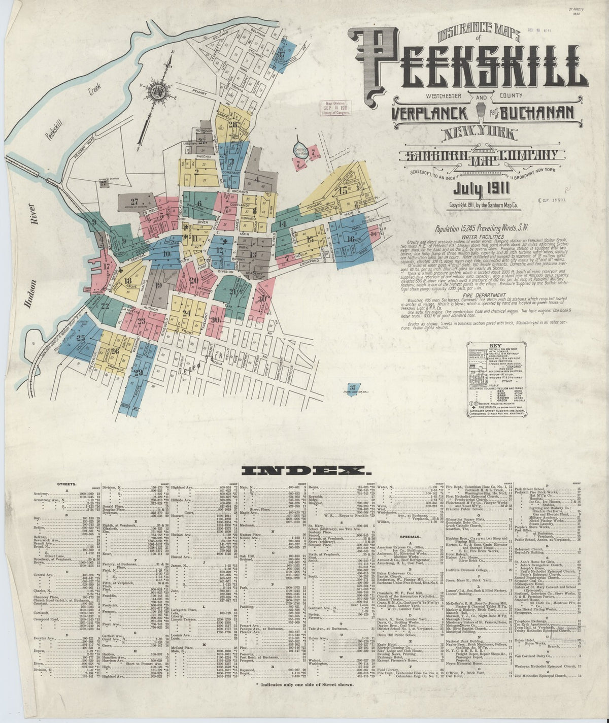 1911 Fire Insurance Maps and Atlas of Peekskill, Verplanck & Buchanan, New York