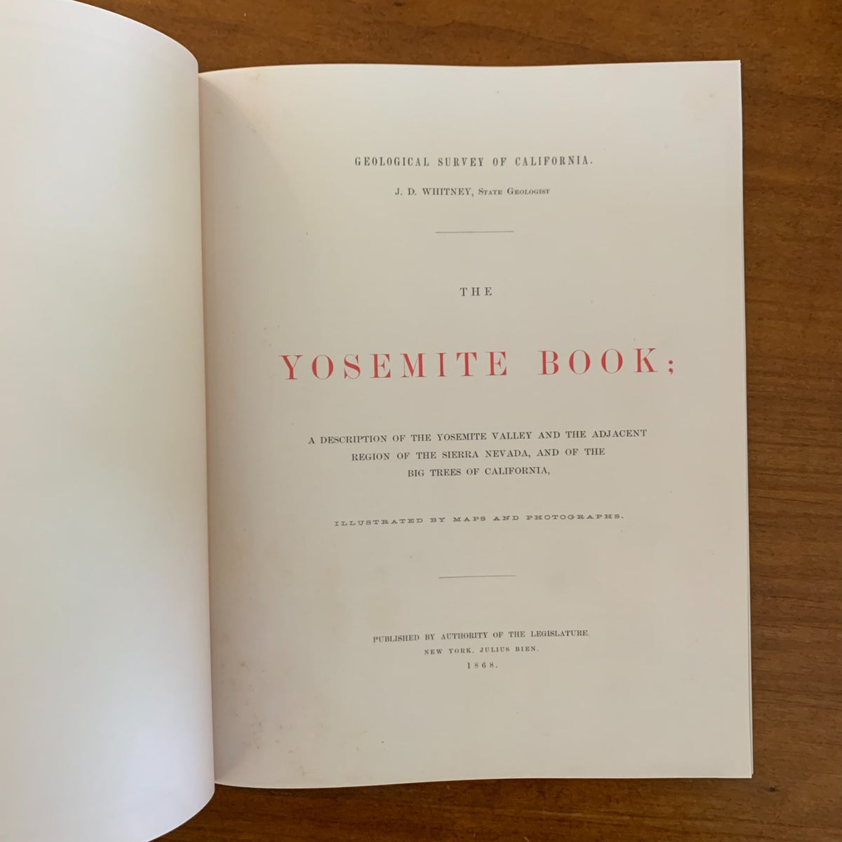 1868 The Yosemite Book: Photographs and Maps — Josiah Dwight Whitney