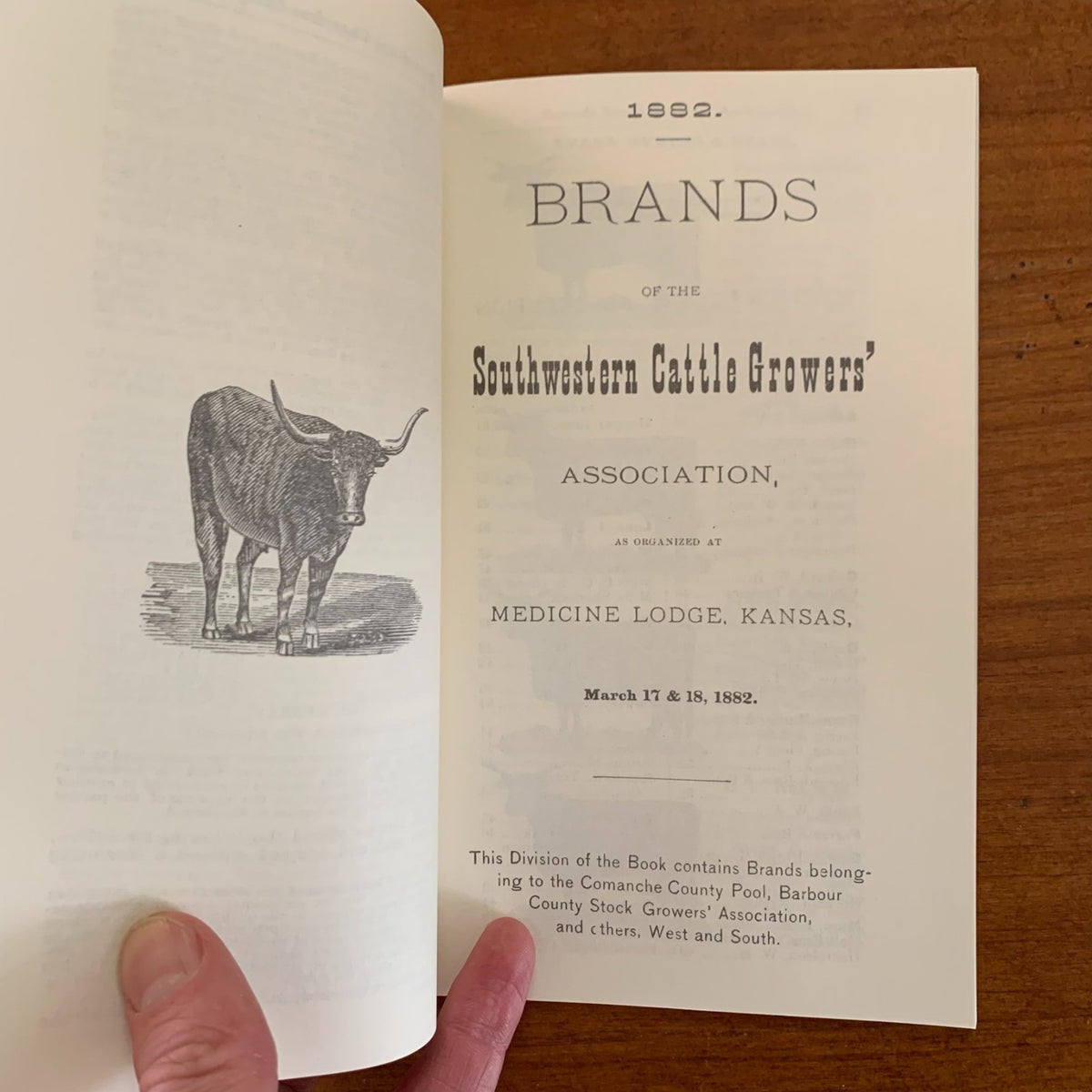 1882 Brand Book Cherokee Strip Southwestern Cattle-Growers' Assoc.