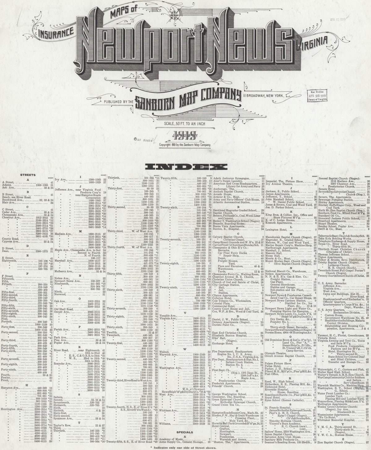 1919 Fire Insurance Maps and Atlas of Newport News, Virginia
