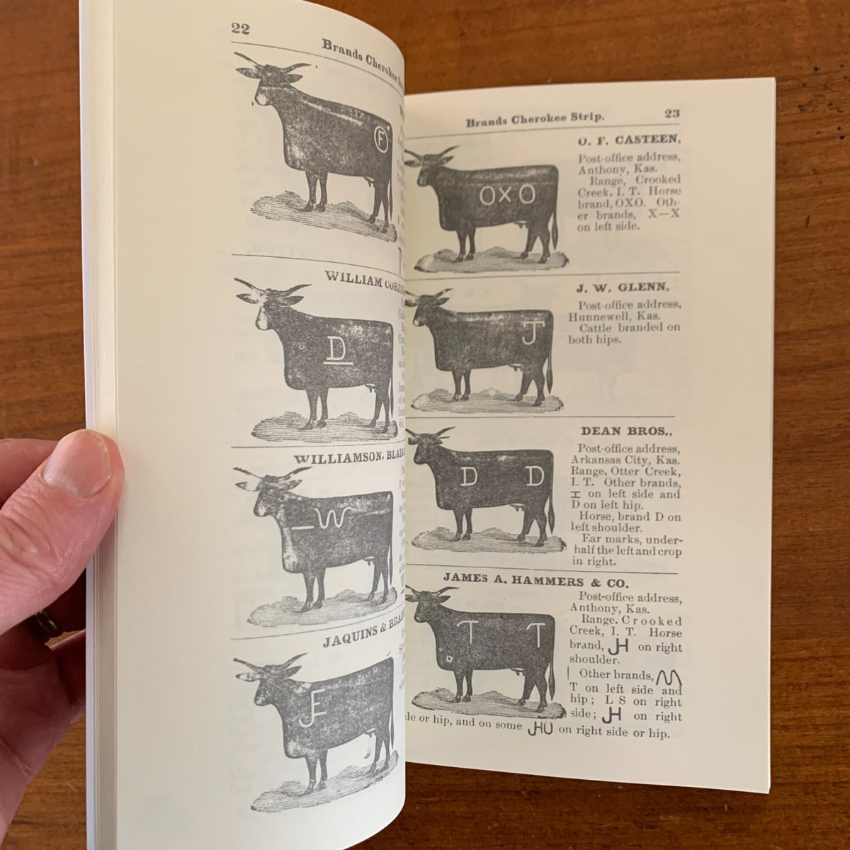 1882 Brand Book Cherokee Strip Southwestern Cattle-Growers' Assoc.