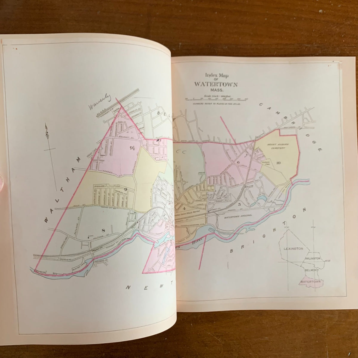 1898 Atlas of Watertown, Belmont, Arlington and Lexington, Massachusetts