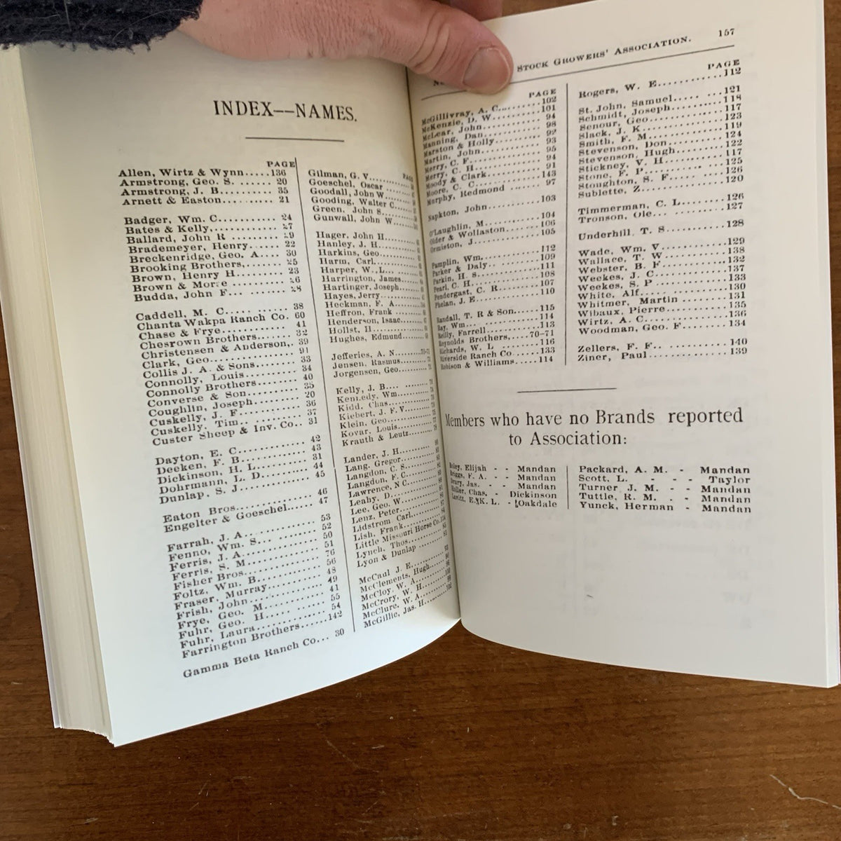 1892 Brand Book of the North Dakota Stockgrowers’ Association