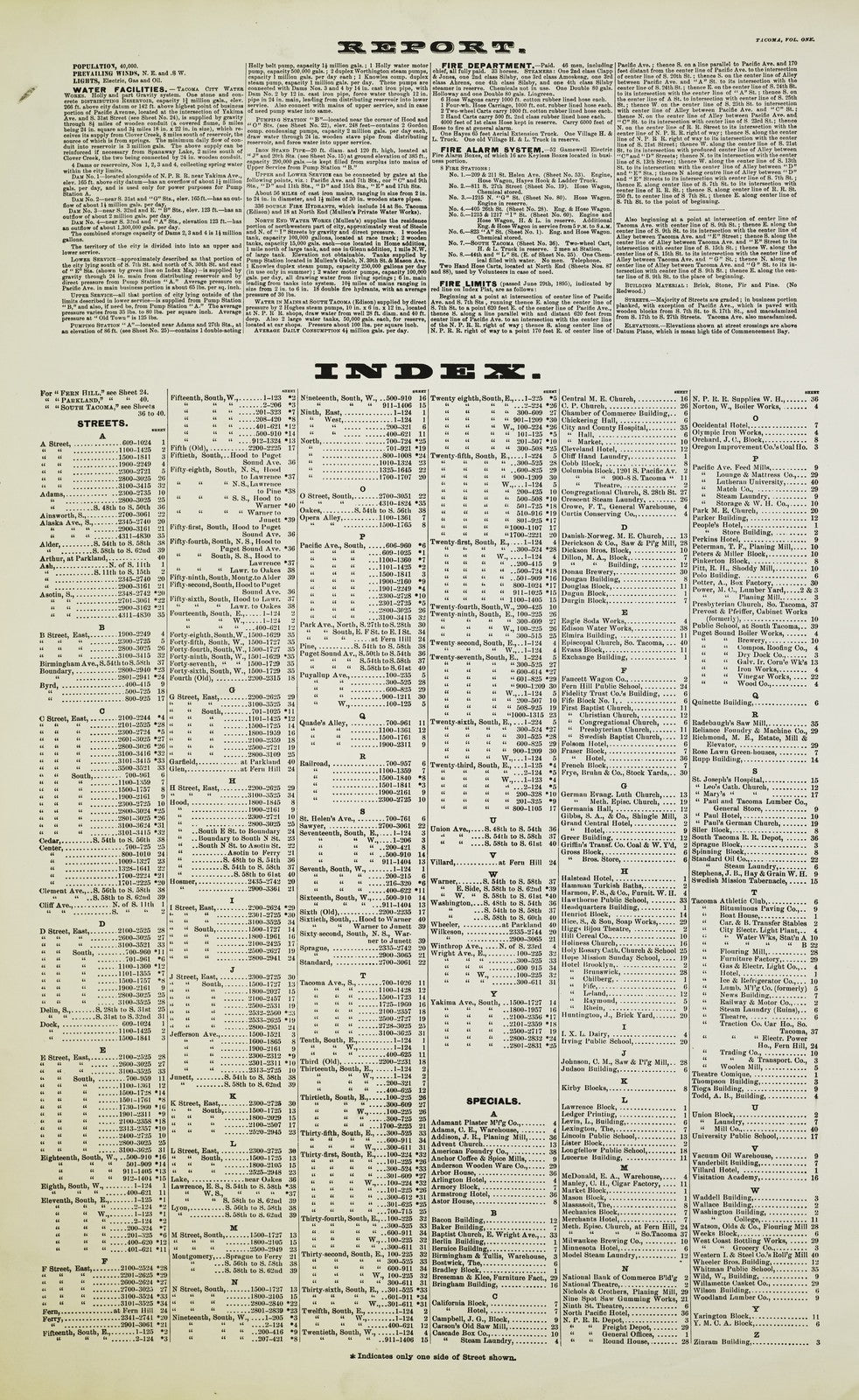 1896 Fire Insurance Maps and Atlas of Tacoma, Washington, Volume 1
