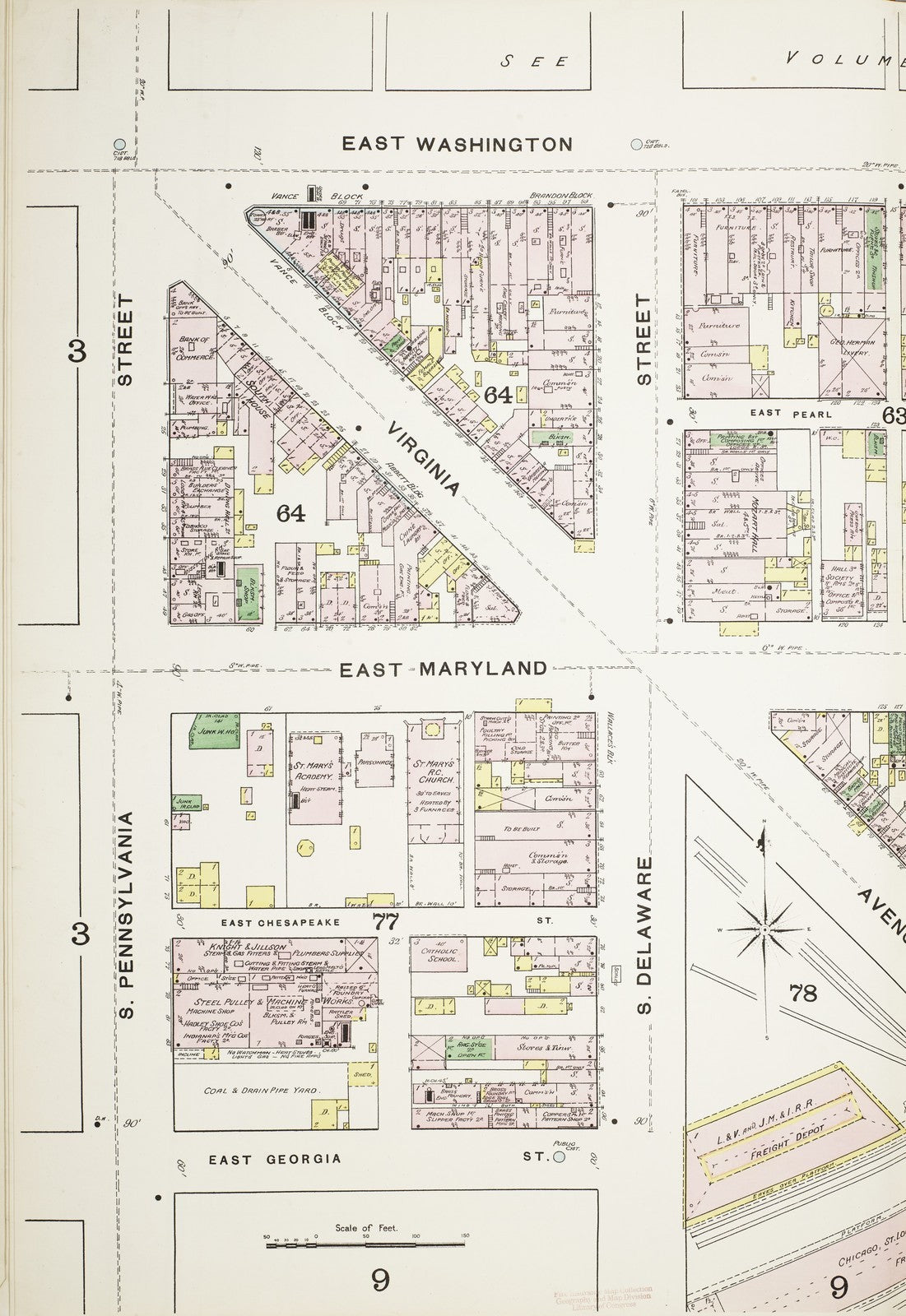 1887 Fire Insurance Maps and Atlas of Indianapolis, Indiana, Volume 1