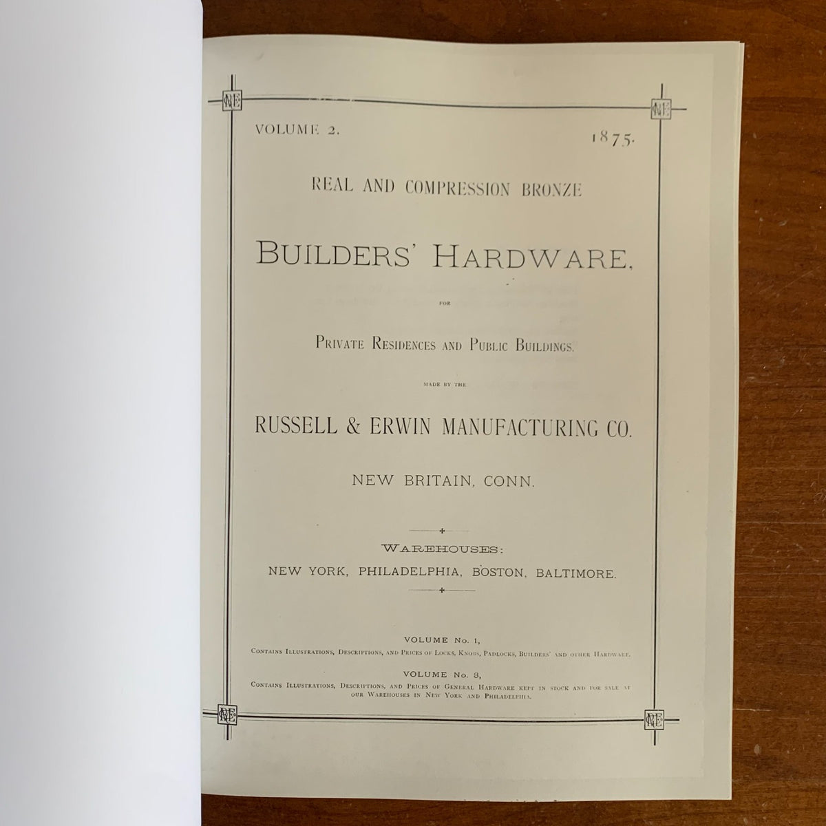 1875 Russell & Erwin Manufacturing Co. Builders' Hardware for Residences Catalog