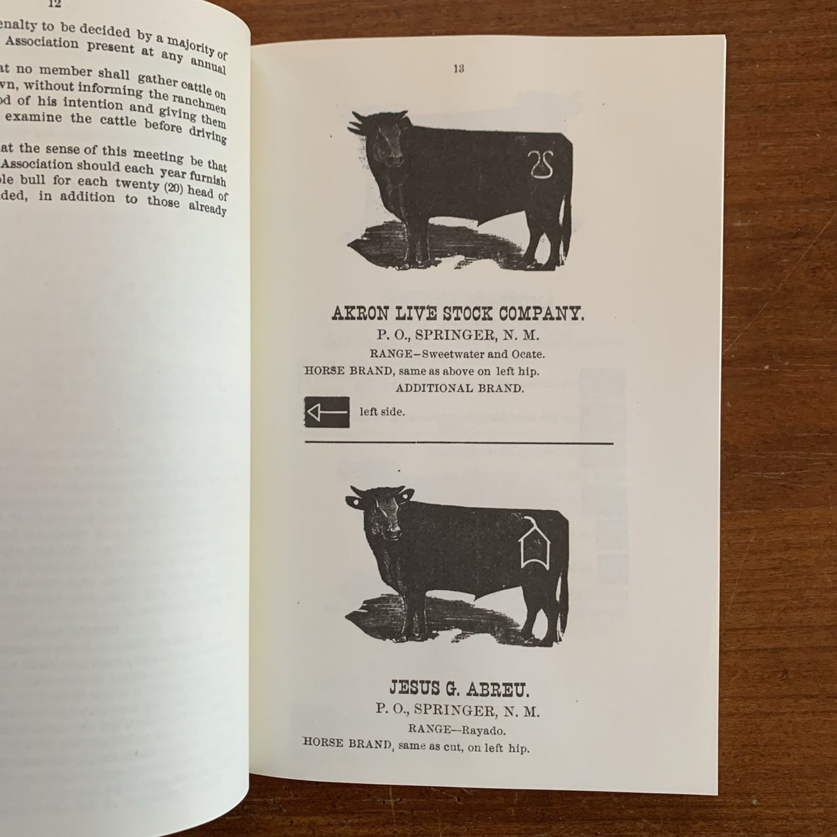 1884 Brand Book of the Northern New Mexico Stock Growers' Association