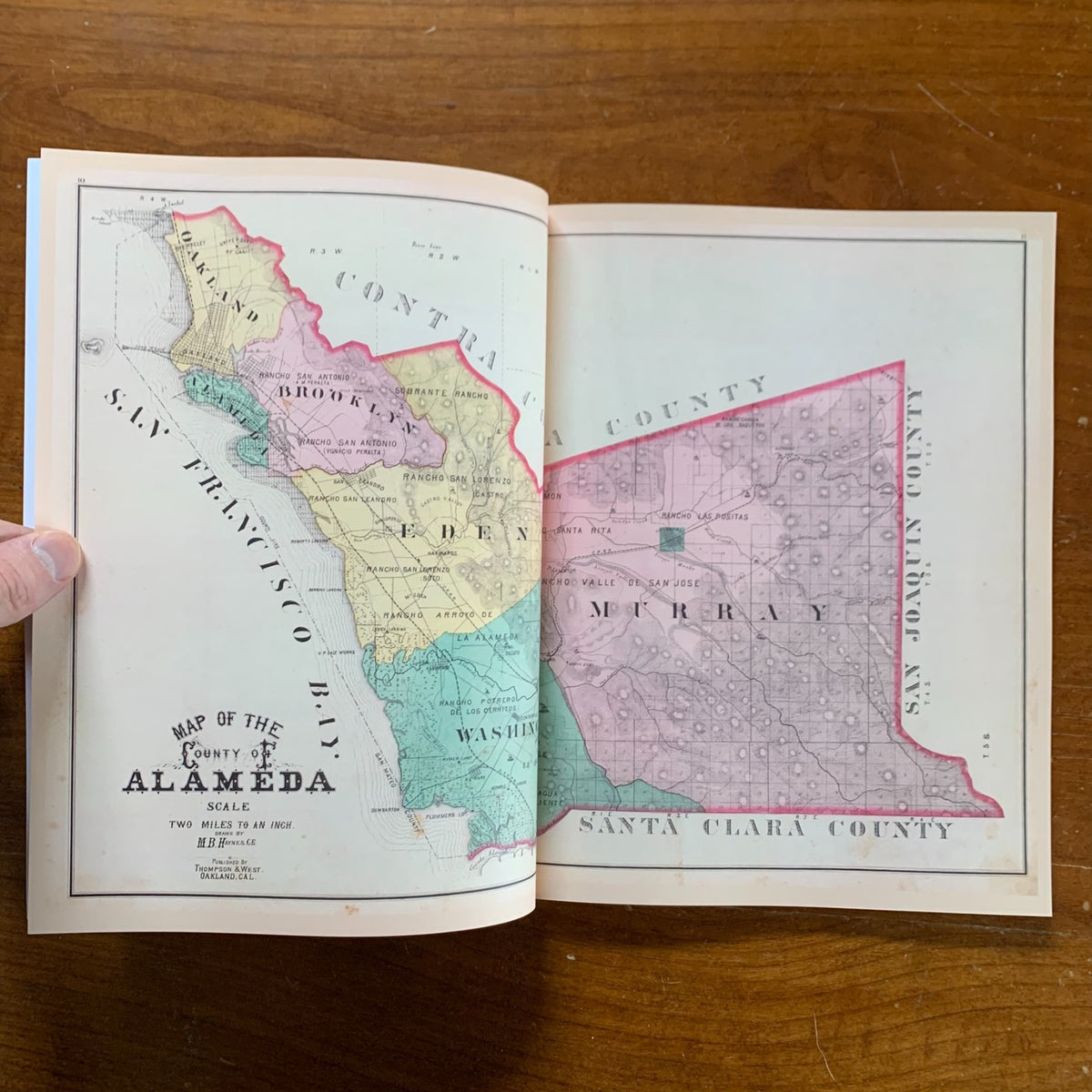 1878 Official and Historical Atlas Map of Alameda County, California