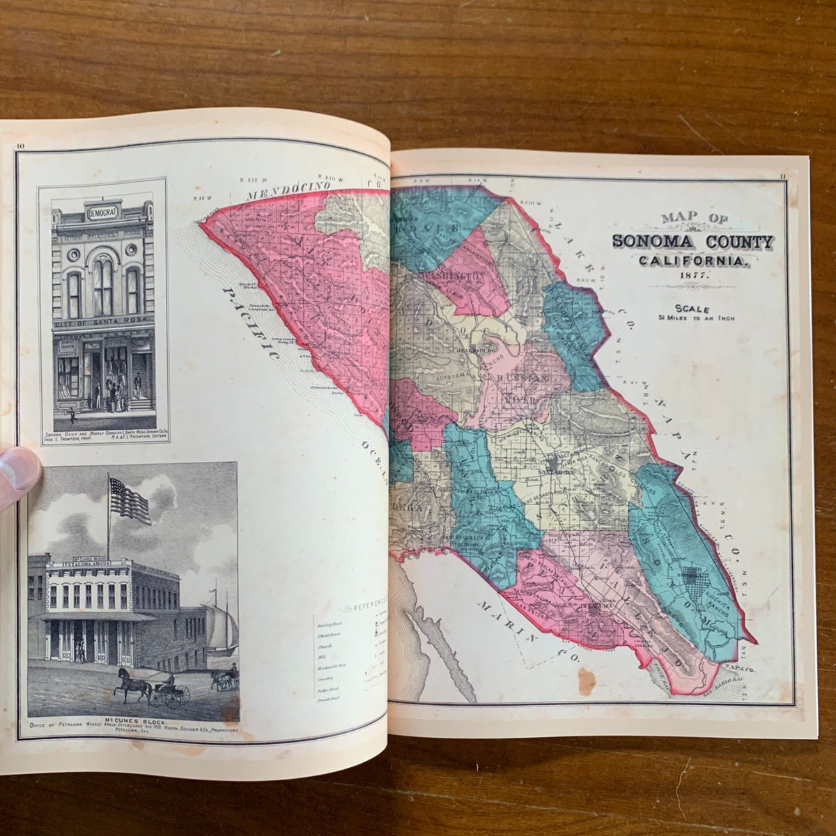 1877 Historical Atlas Map of Sonoma County, California