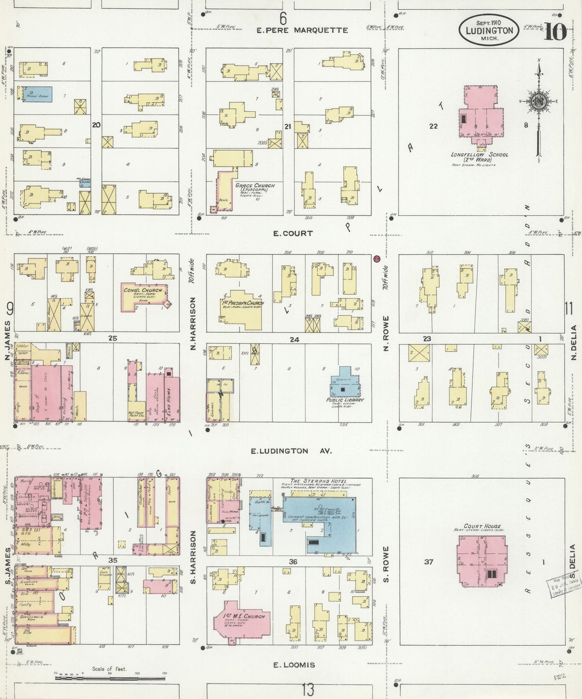 1910 Fire Insurance Maps and Atlas of Ludington, Michigan