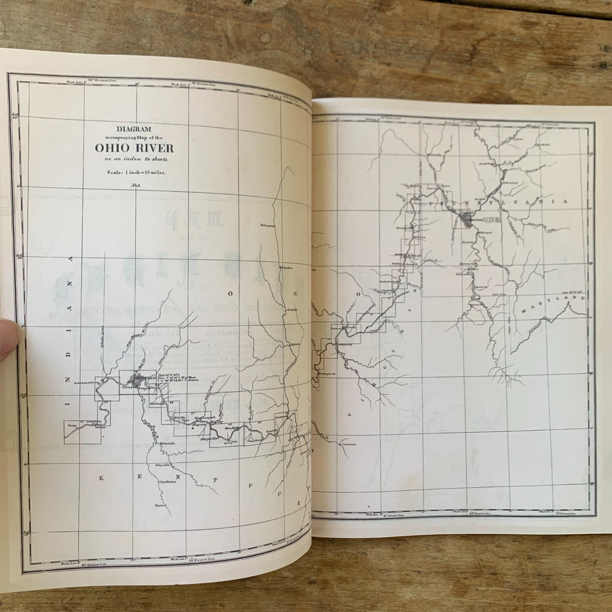 1881 Atlas Map of the Ohio River from Pittsburgh to Cairo, Illinois