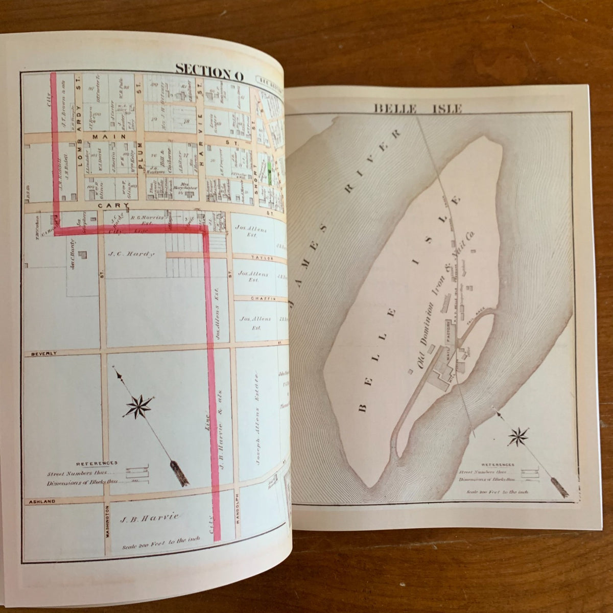 1877 Illustrated Atlas of the City of Richmond Virginia Post Civil War