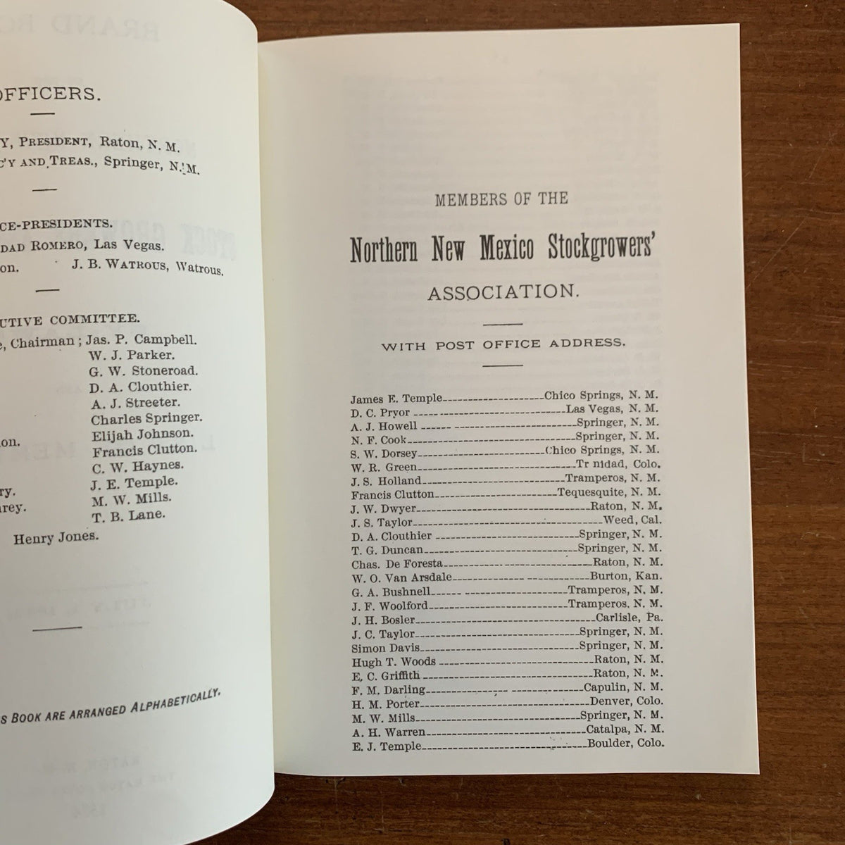 1884 Brand Book of the Northern New Mexico Stock Growers' Association