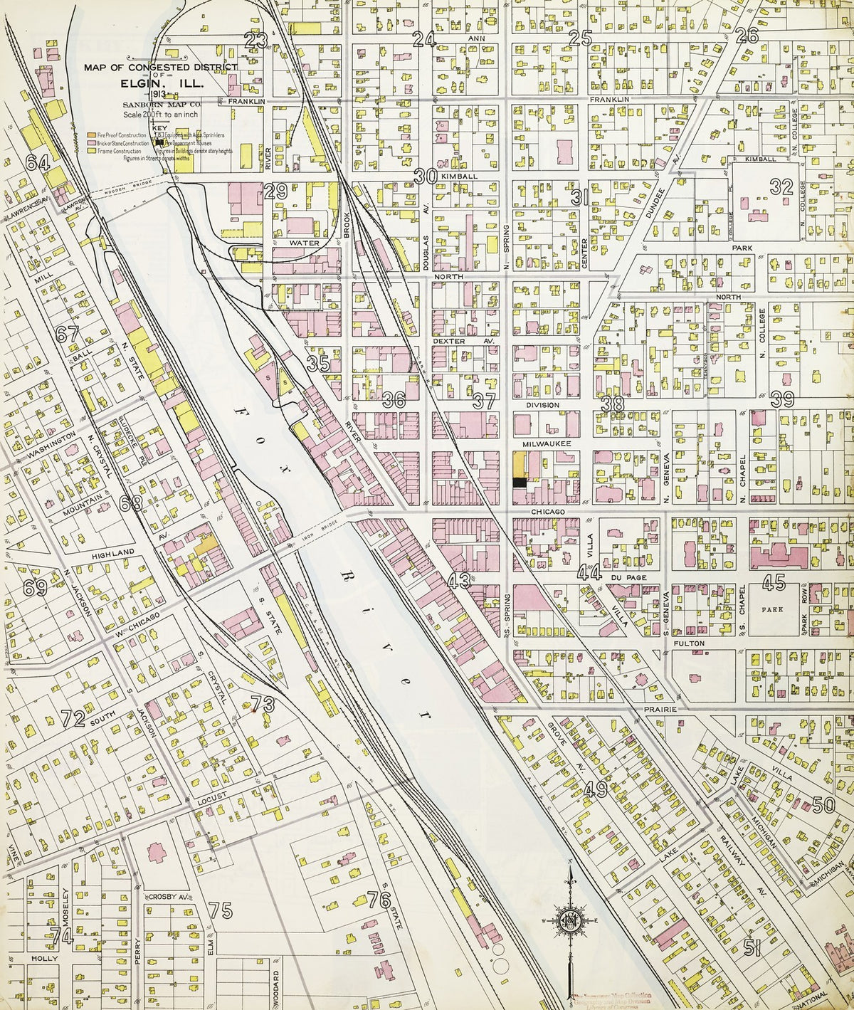 1913 Fire Insurance Maps and Atlas of Elgin, Illinois