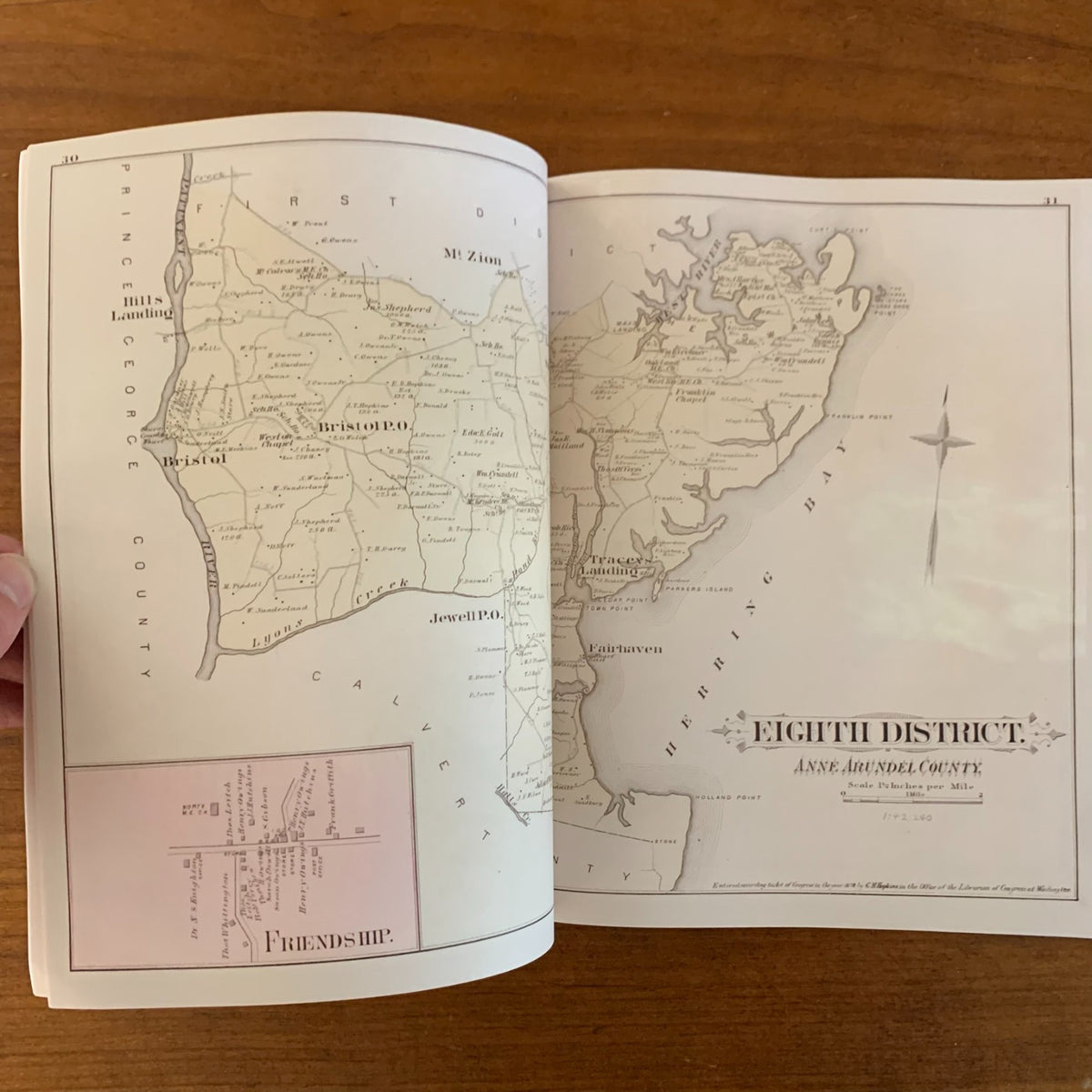 1878 Atlas of Fifteen Miles Around Baltimore Anne Arundel County, Maryland