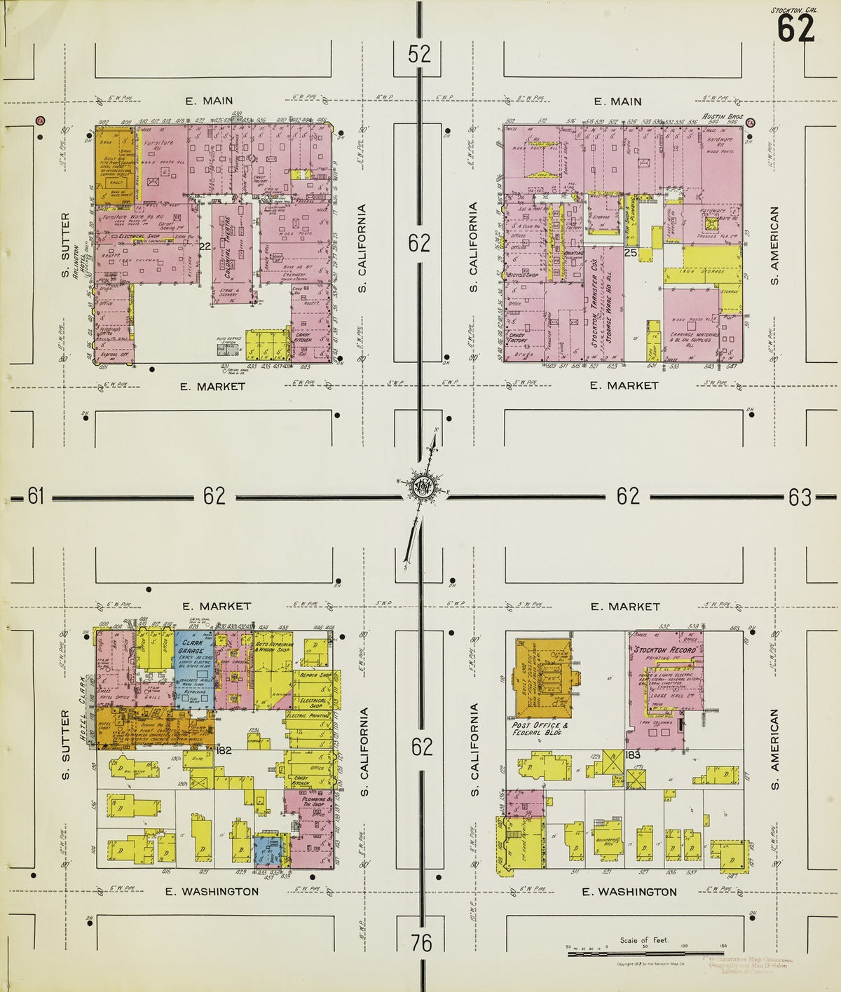1917 Fire Insurance Maps and Atlas of Stockton, California