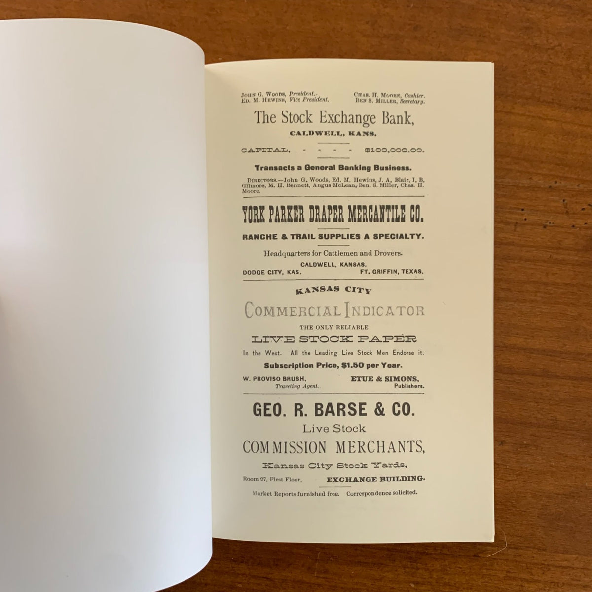 1882 Brand Book Cherokee Strip Southwestern Cattle-Growers' Assoc.