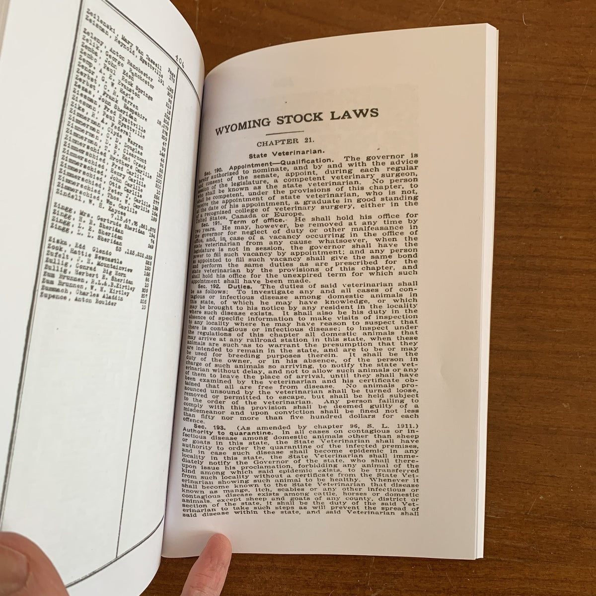 1916 Official Brand Book of the State of Wyoming: Live Stock Laws