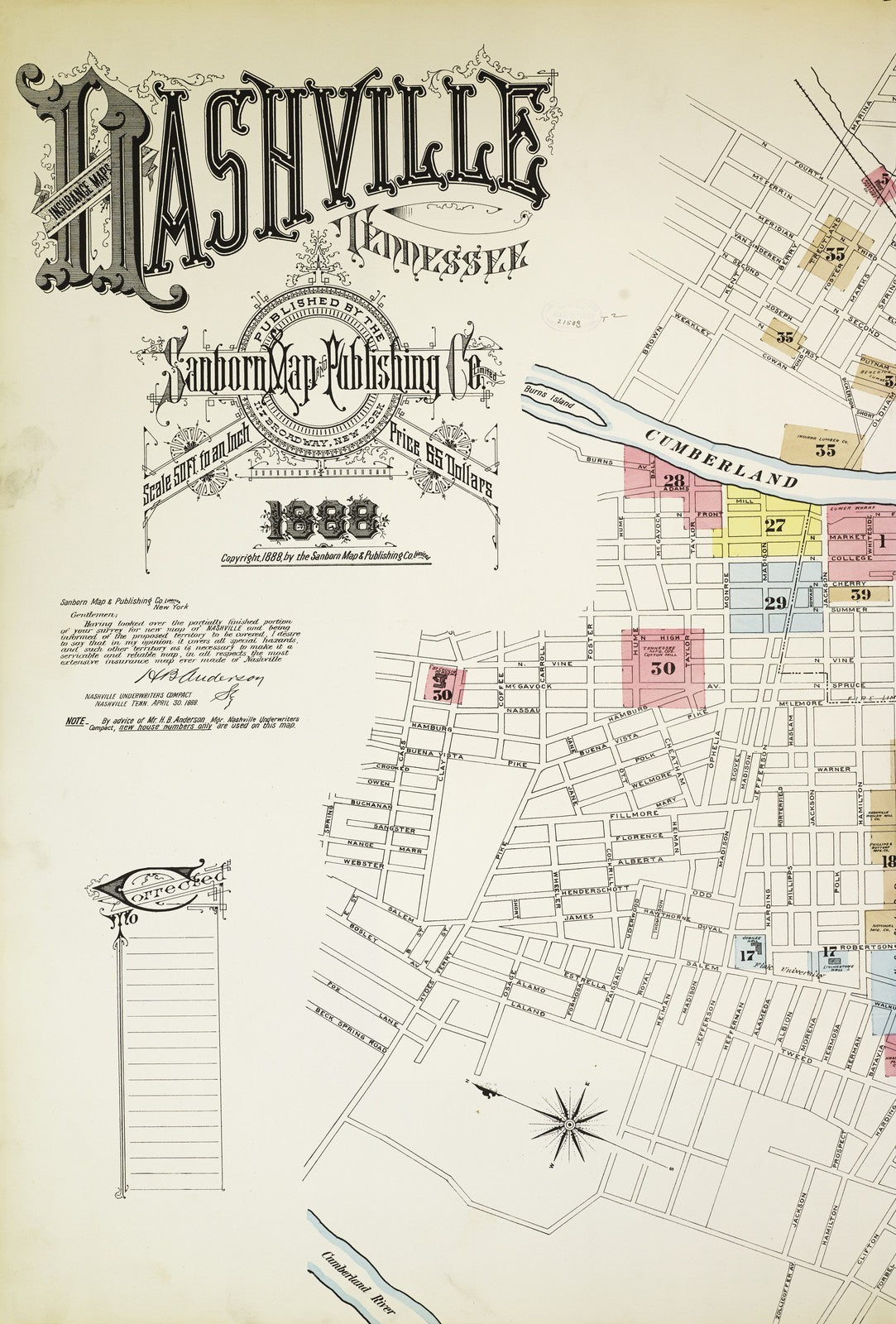 1888 Fire Insurance Maps and Atlas of Nashville, Tennessee