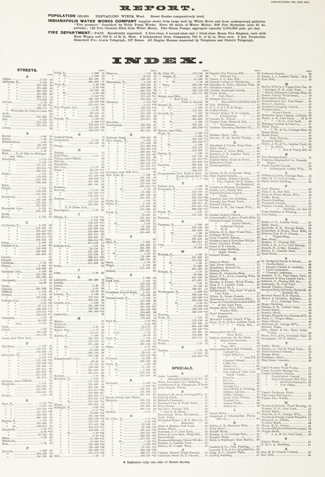 1887 Fire Insurance Maps and Atlas of Indianapolis, Indiana, Volume 2