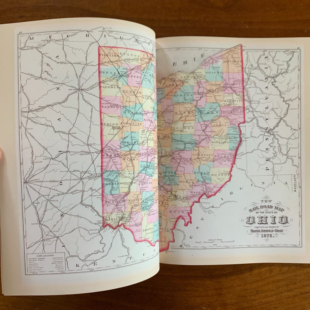 1872 New Topographical Atlas of the State of Ohio: County Maps of Ohio