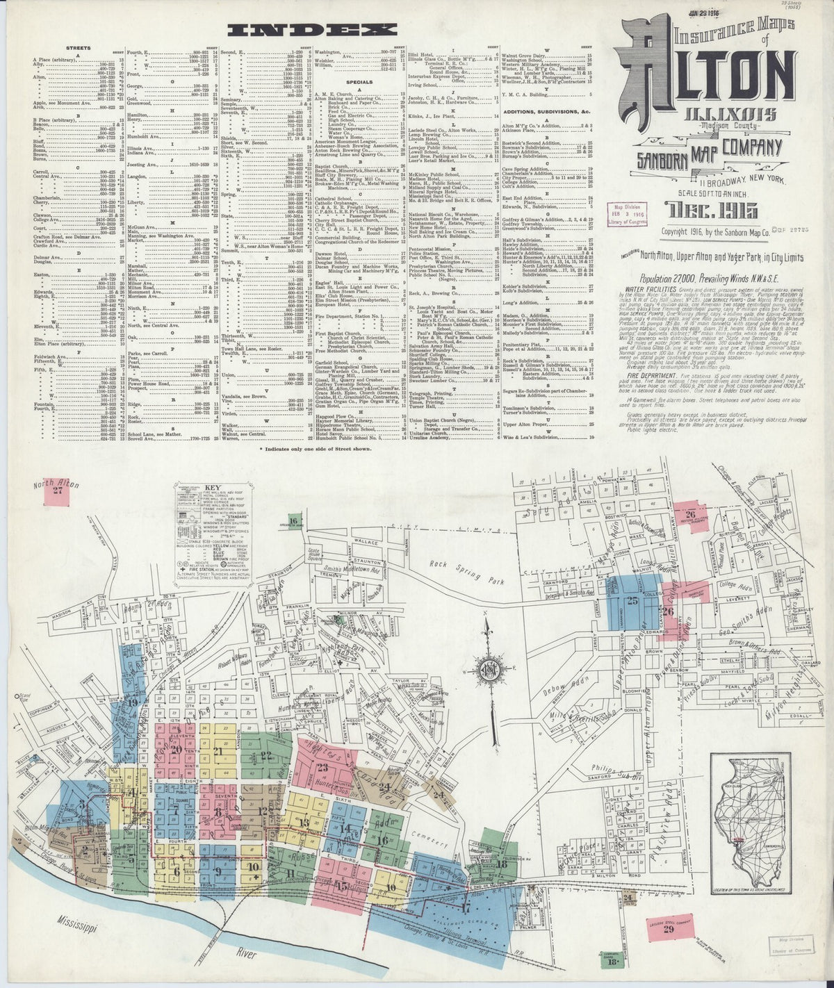 1915 Fire Insurance Maps and Atlas of Alton, North Alton & Upper Alton, Illinois