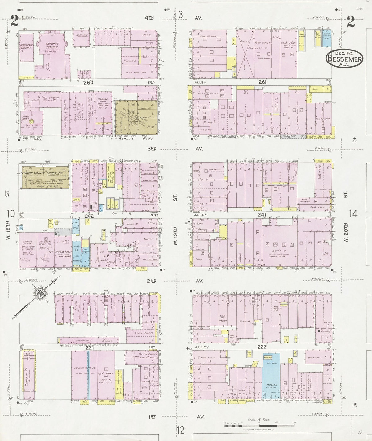 1924 Fire Insurance Maps and Atlas of Bessemer, Alabama
