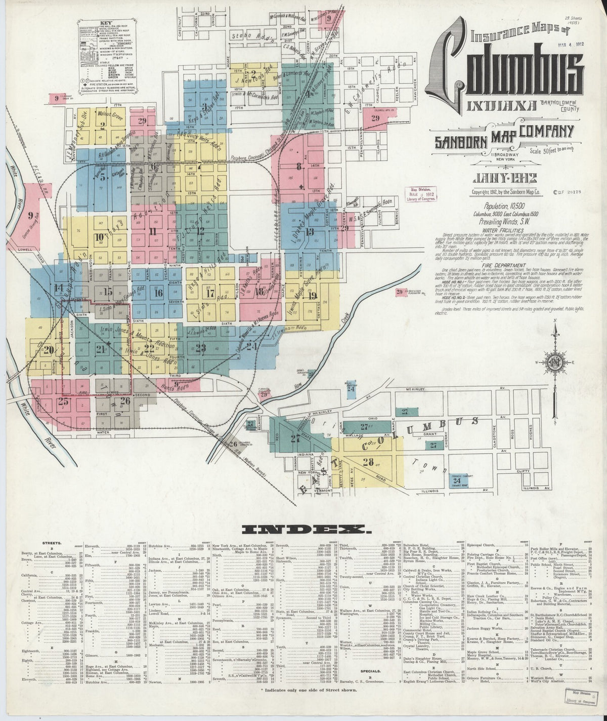 1912 Fire Insurance Maps and Atlas of Columbus, Indiana