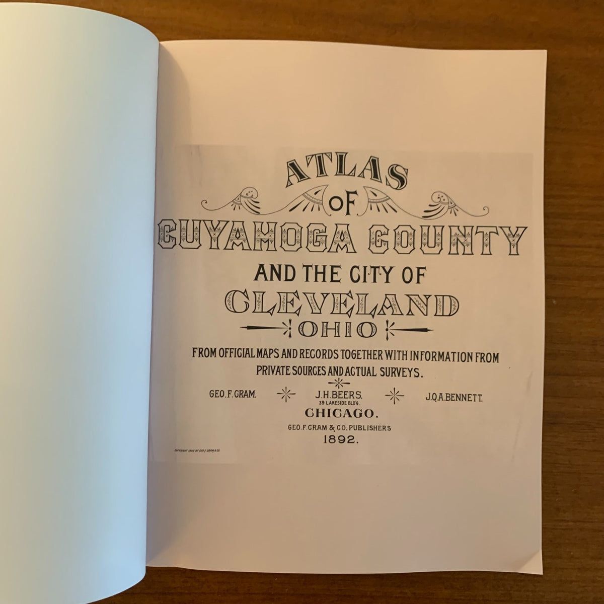 1892 Atlas of Cuyahoga County and the City of Cleveland, Ohio