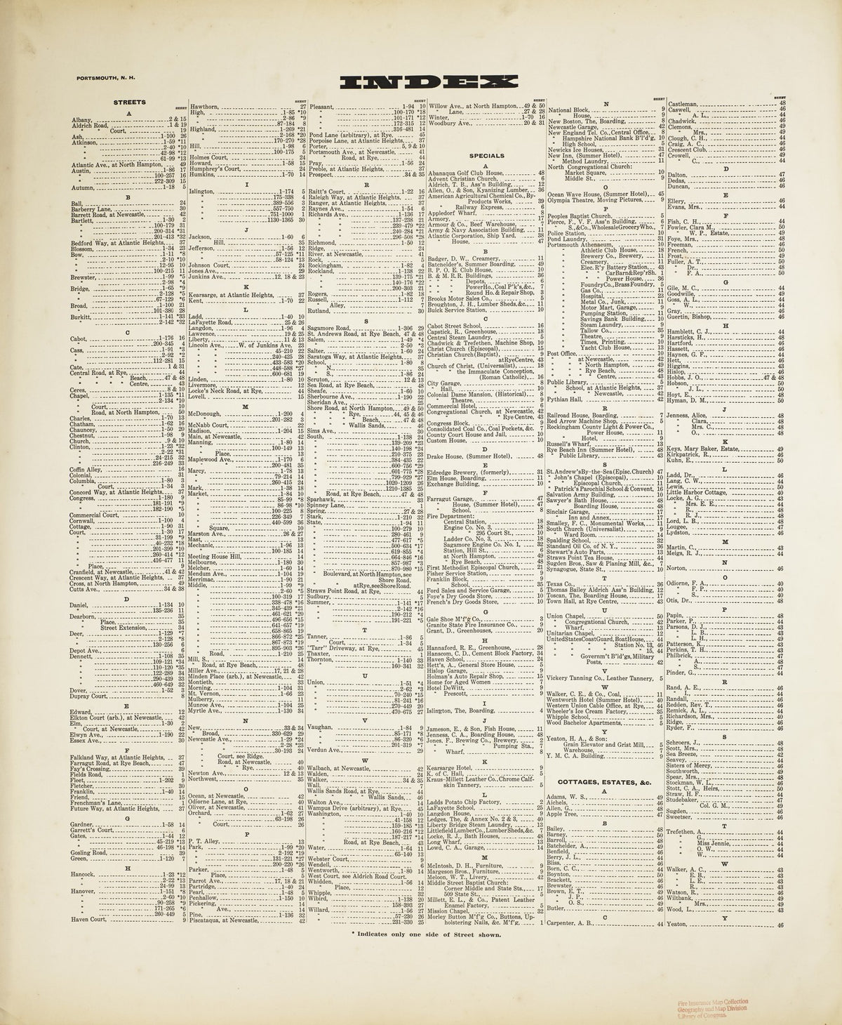 1920 Fire Insurance Maps and Atlas of Portsmouth, New Hampshire